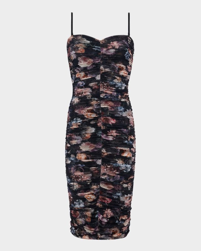 Caprice Ruched Strapless Midi Dress